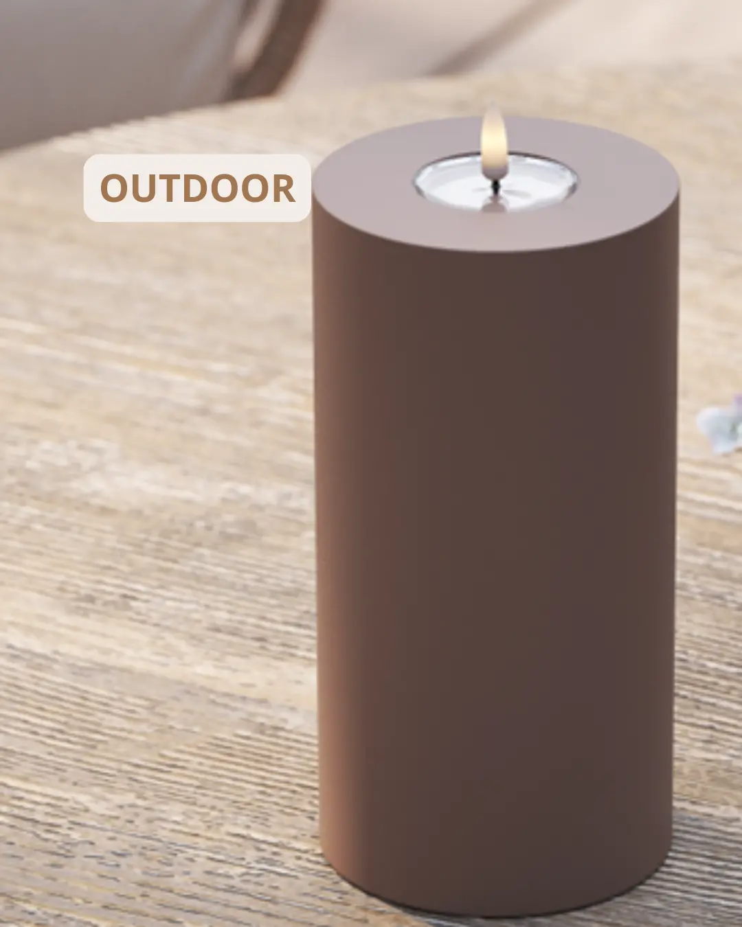 Outdoor Ledkaars - Caramel 10X20cm 1