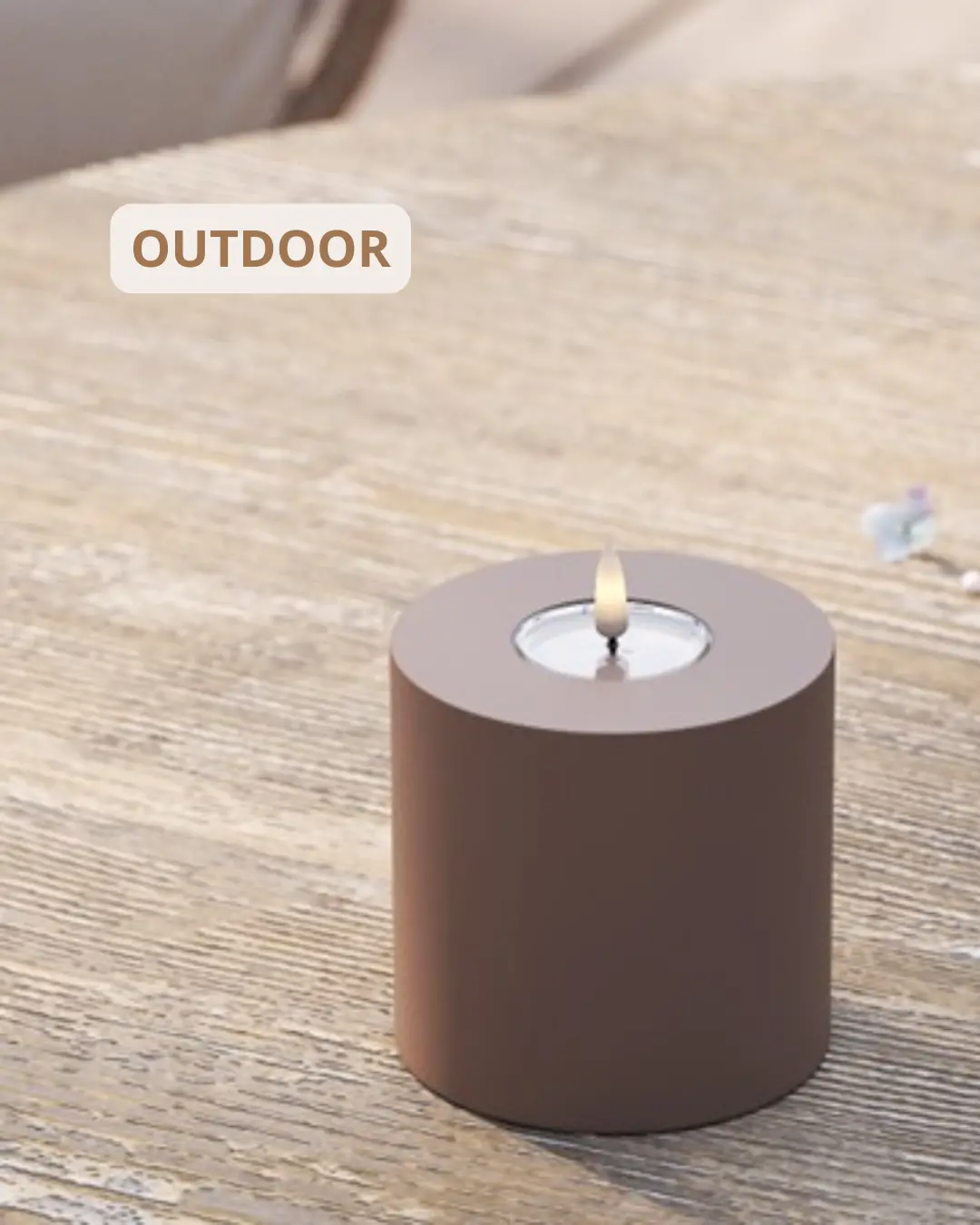 Outdoor Ledkaars - Caramel 10X10cm 1