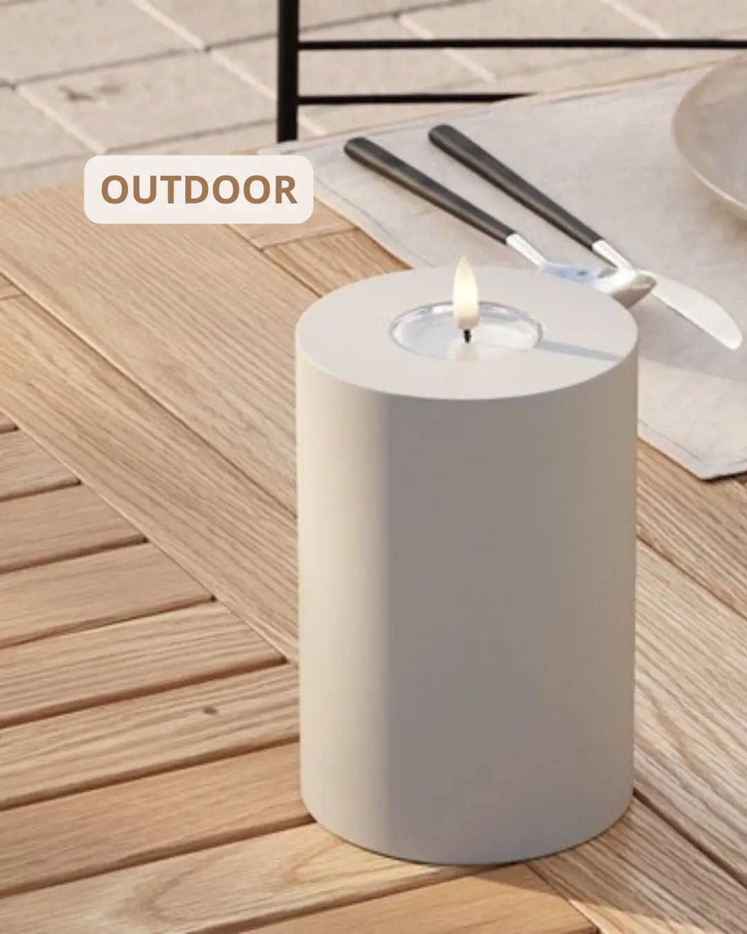 Outdoor Ledkaars -  Zand 10X15cm 1