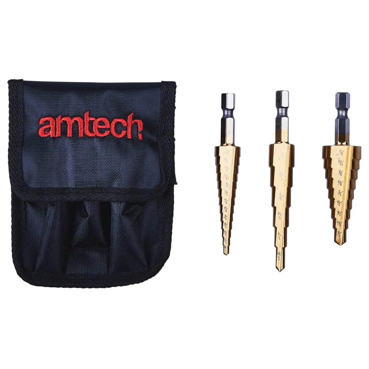 Amtech 3Pc High Speed Steel Step Drill Bit Set Small Sizes 1