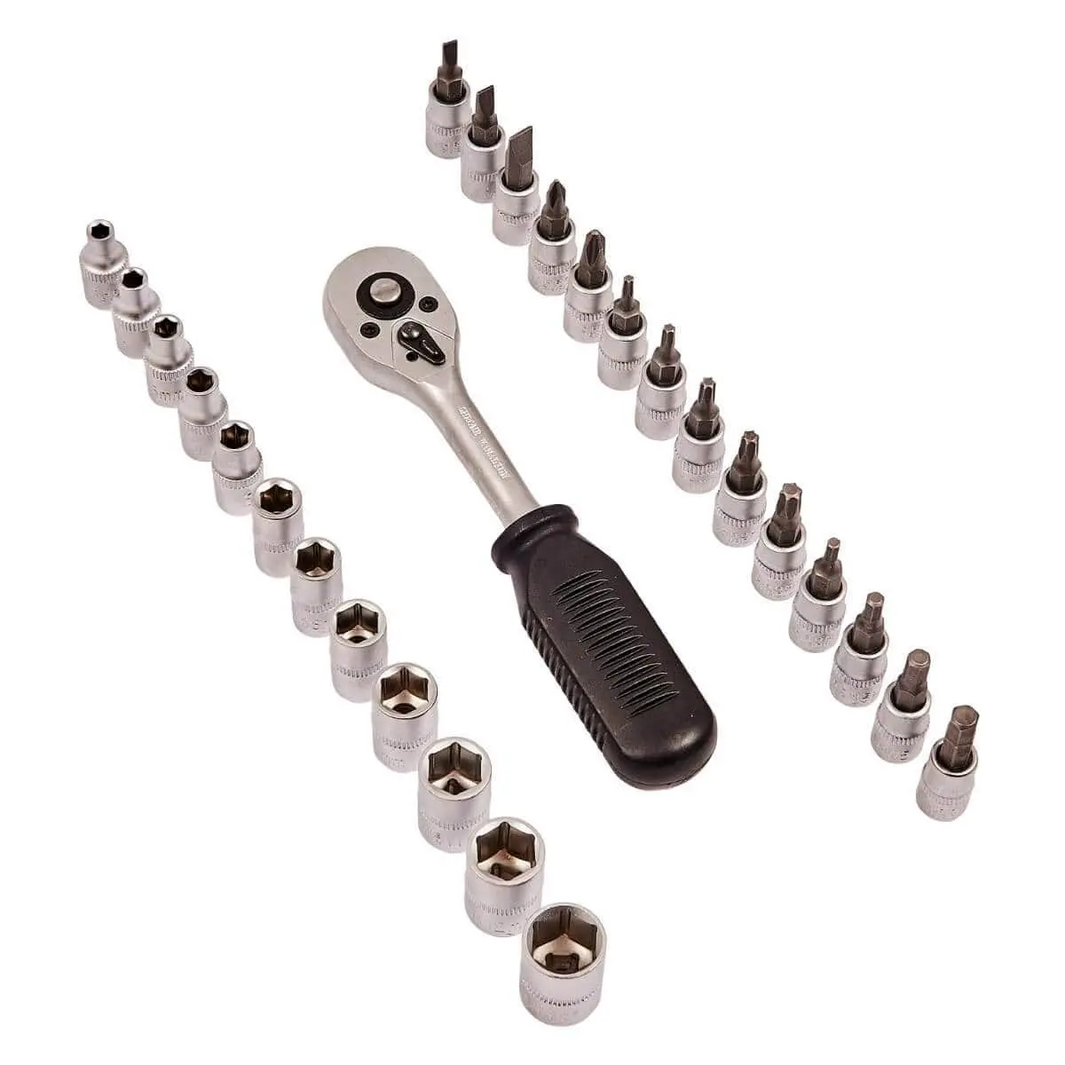 Amtech 27Pc 1/4" Drive Socket And Bit Set Chrome Vanadium Steel 1