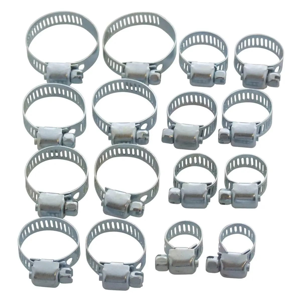 Amtech 16Pc Hose Clip Set Anti Rust Zinc Plated 13-32Mm Rings 1