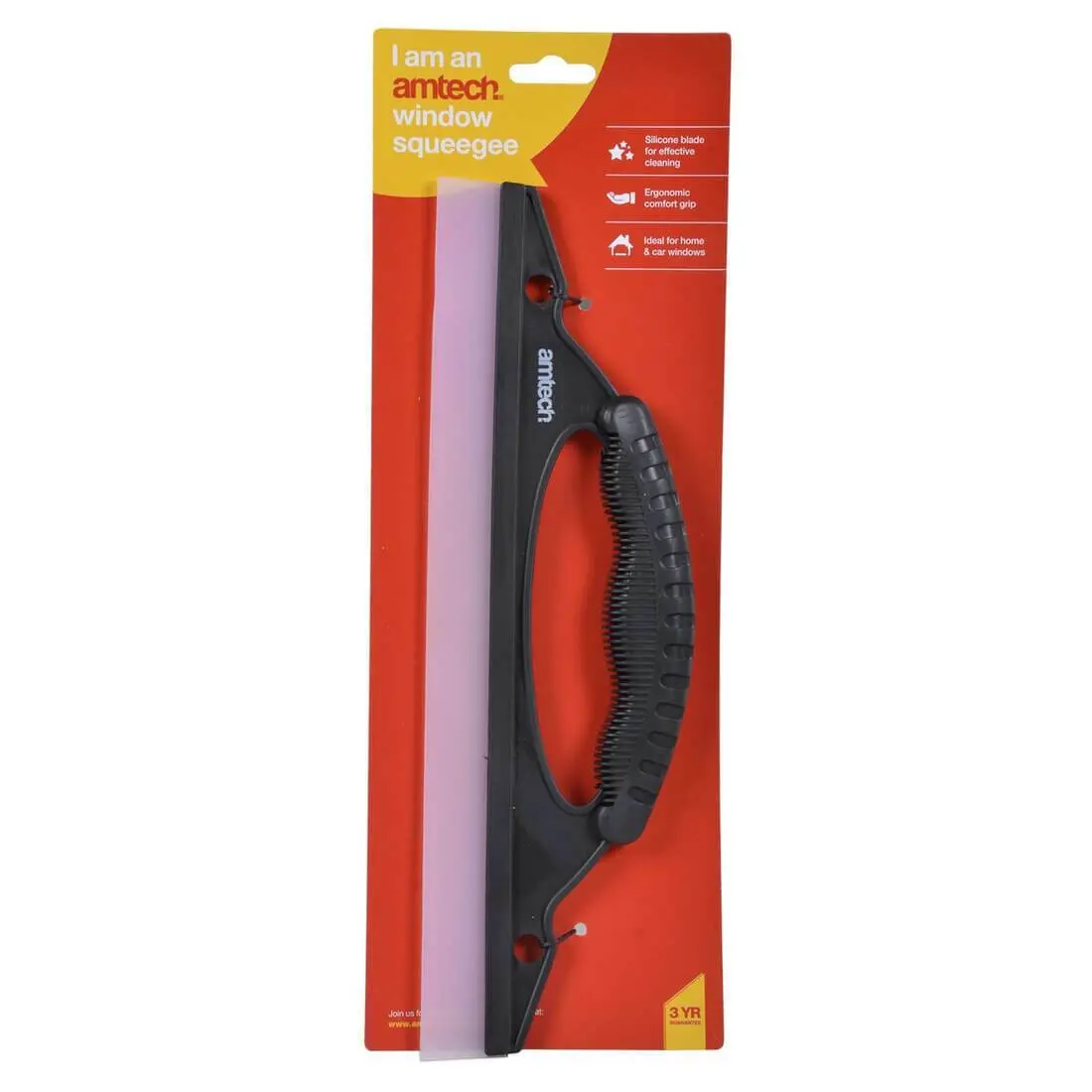 Amtech Window Squeegee Silicon Blade Comfort Grip Home Car 1