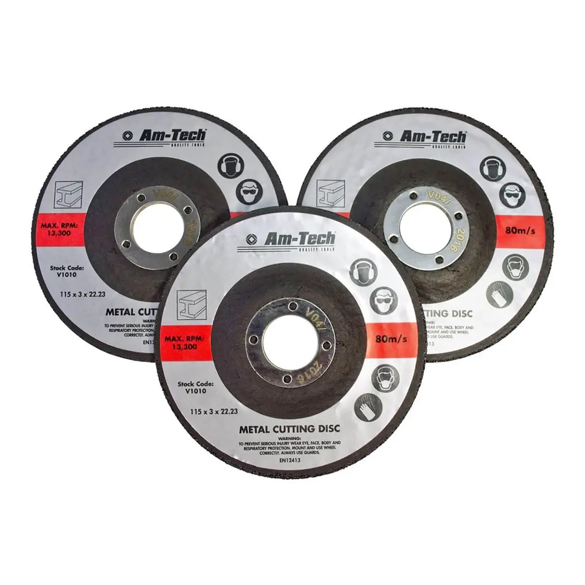 Amtech 3Pc 115Mm Metal Cutting Disc With Depressed Centre 1