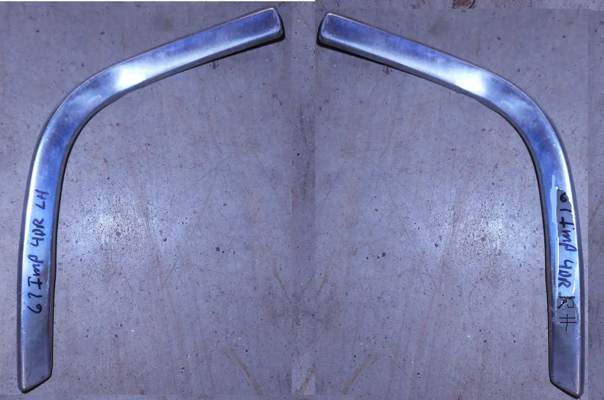 Taillight Eyebrow Moldings ,Used Pair 67 Caprice & Convertible 1