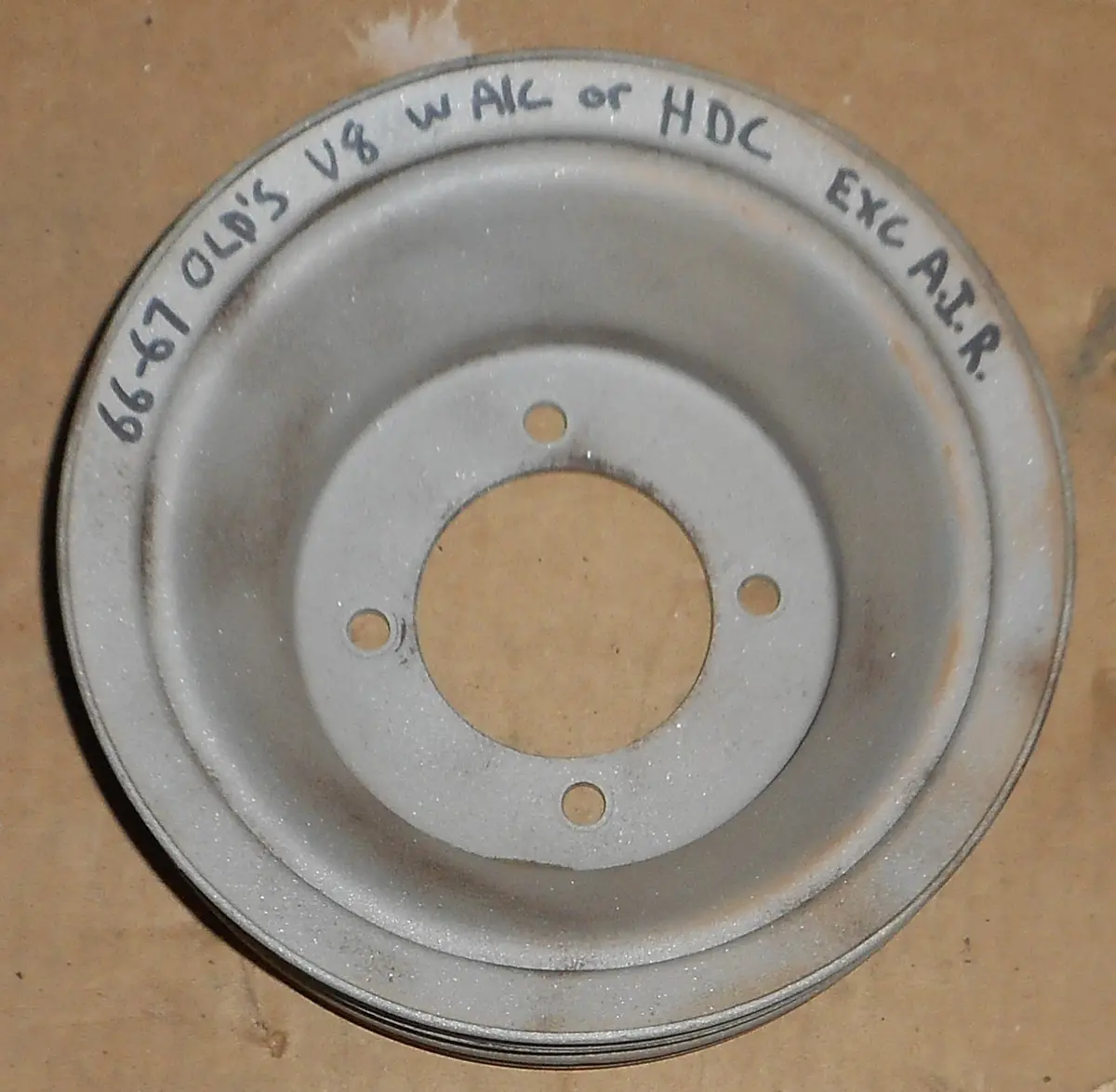 Crank Pulley, V8 3 Groove, W/Ac, Used, 66 67 Olds V8 1