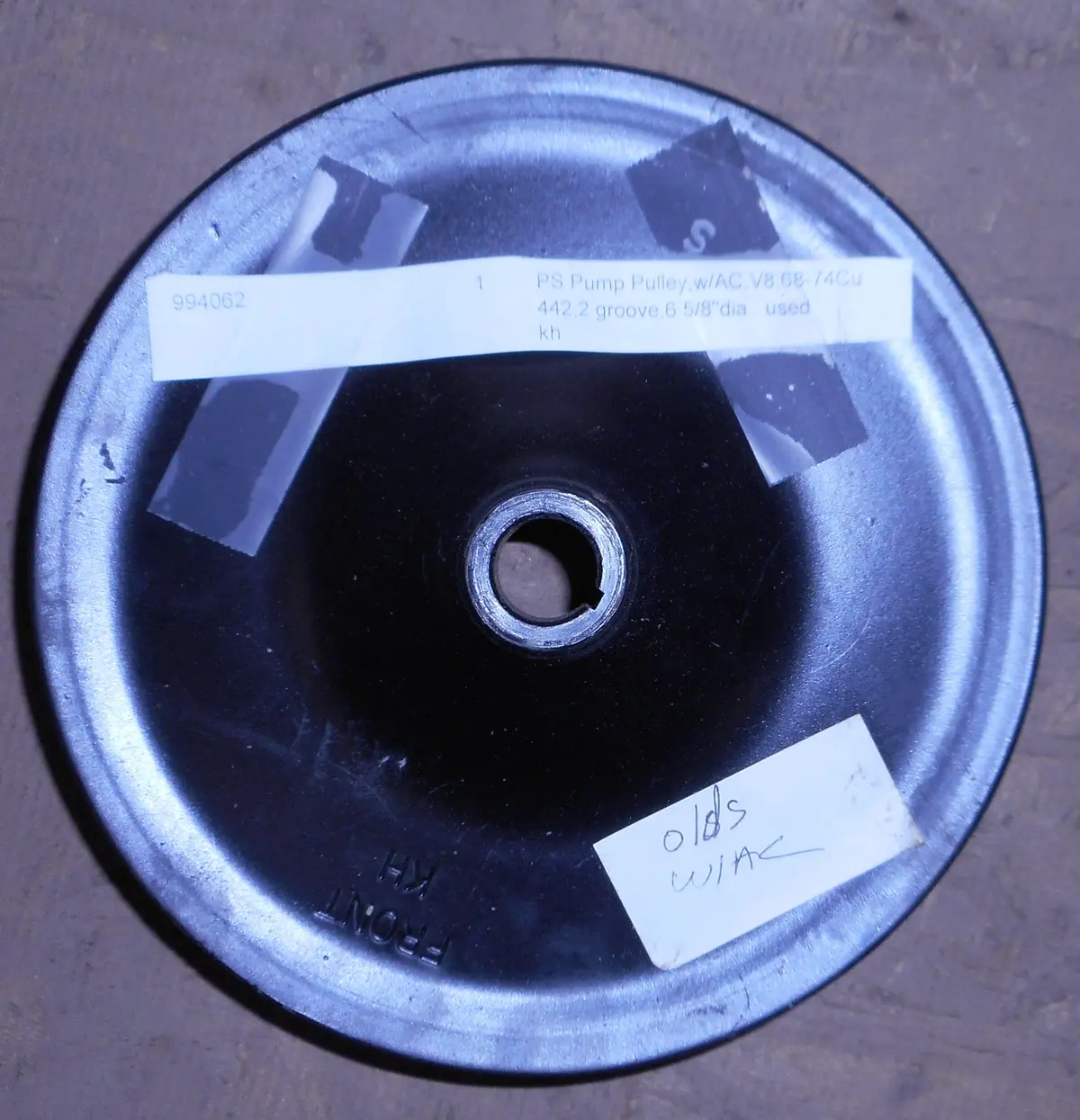 Power Steering Pump Pulley, W/Ac, V8, 2 Groove, Used, 68-74 Olds 1