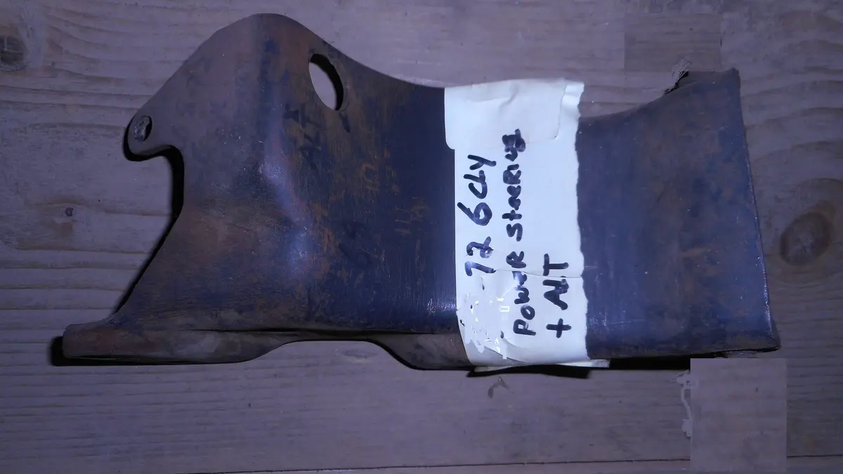 Power Steering Pump Cradle Bracket, Used, Chevy, 6 Cyl, 71-74 1