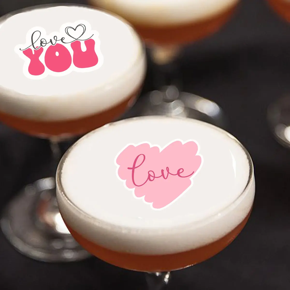 Valentines Day Love Cutout Edible Cocktail Drink Toppers 1