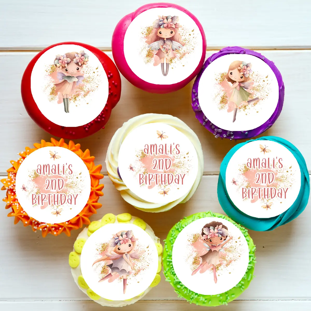 Fairy Fairies Pre-Cut Edible Cupcake Or Cookie Toppers 1