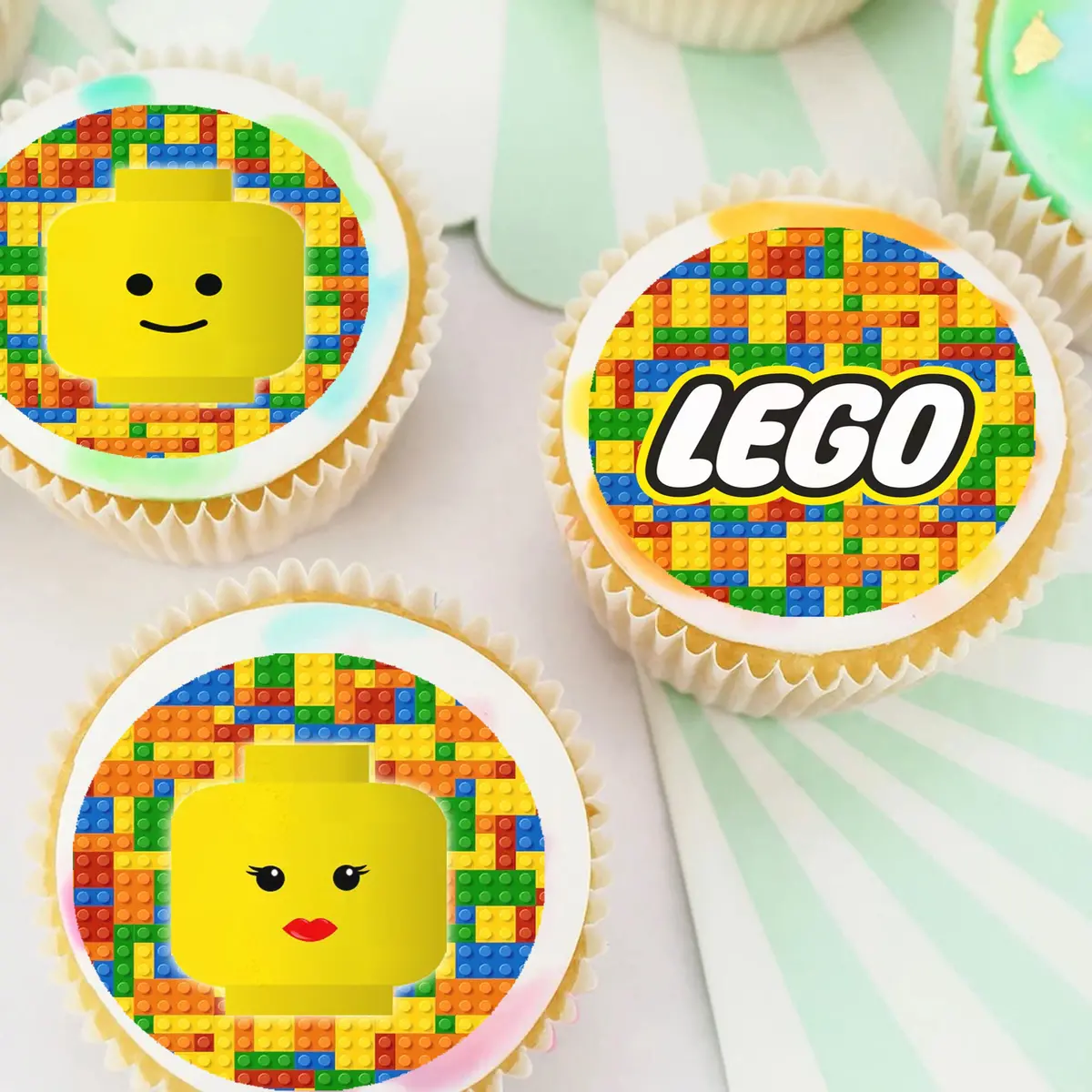 Lego Pre-Cut Edible Cupcake Or Cookie Toppers 1