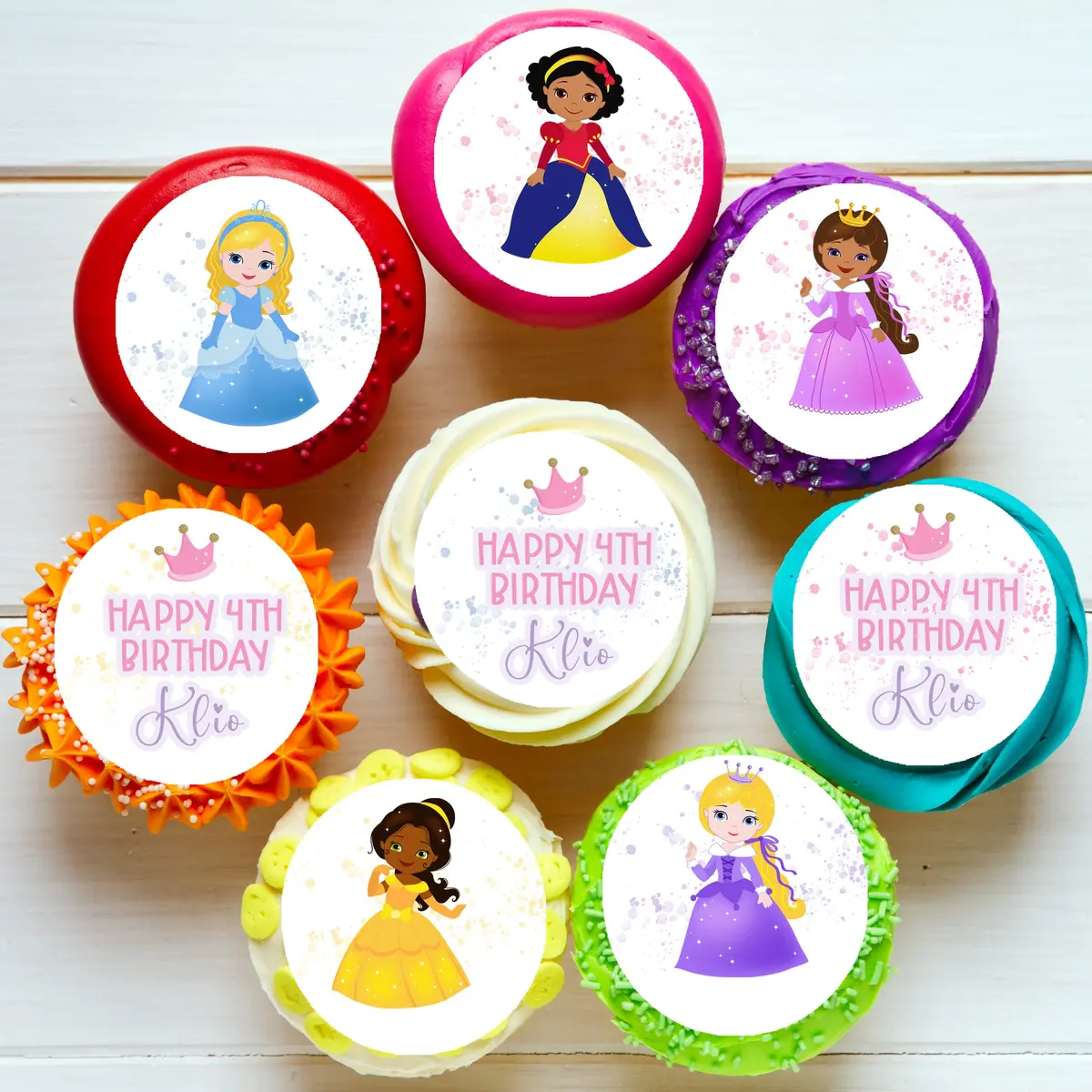 Princesses Disney Pre-Cut Edible Cupcake Or Cookie Toppers 1