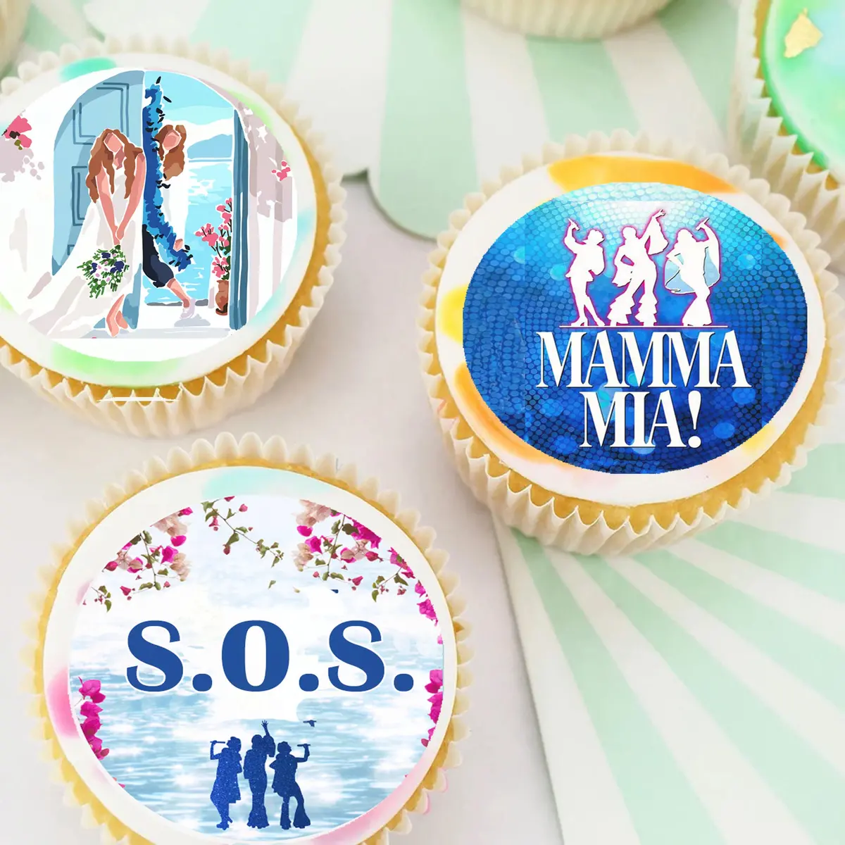 Mamma Mia Abba Pre-Cut Edible Cupcake Or Cookie Toppers 1