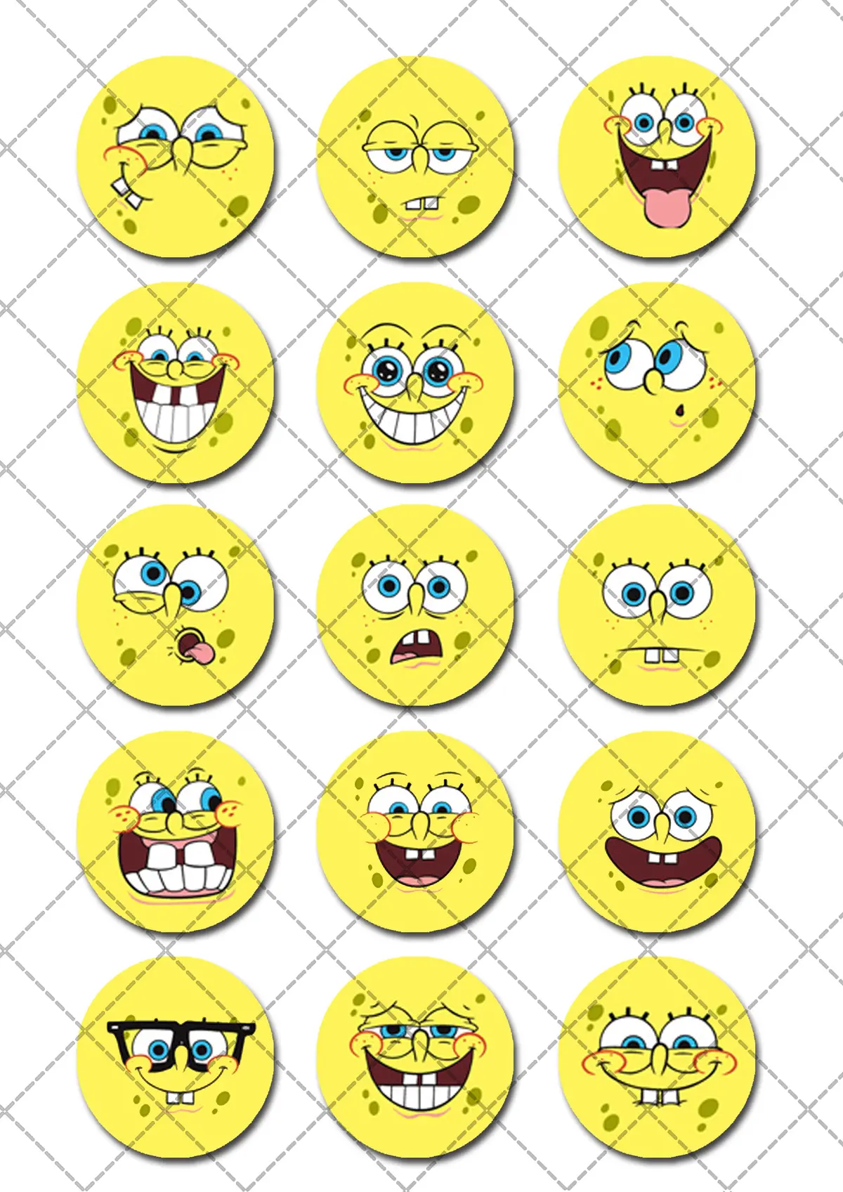 Spongebob Squarepants Pre-Cut Edible Cupcake Or Cookie Toppers 2