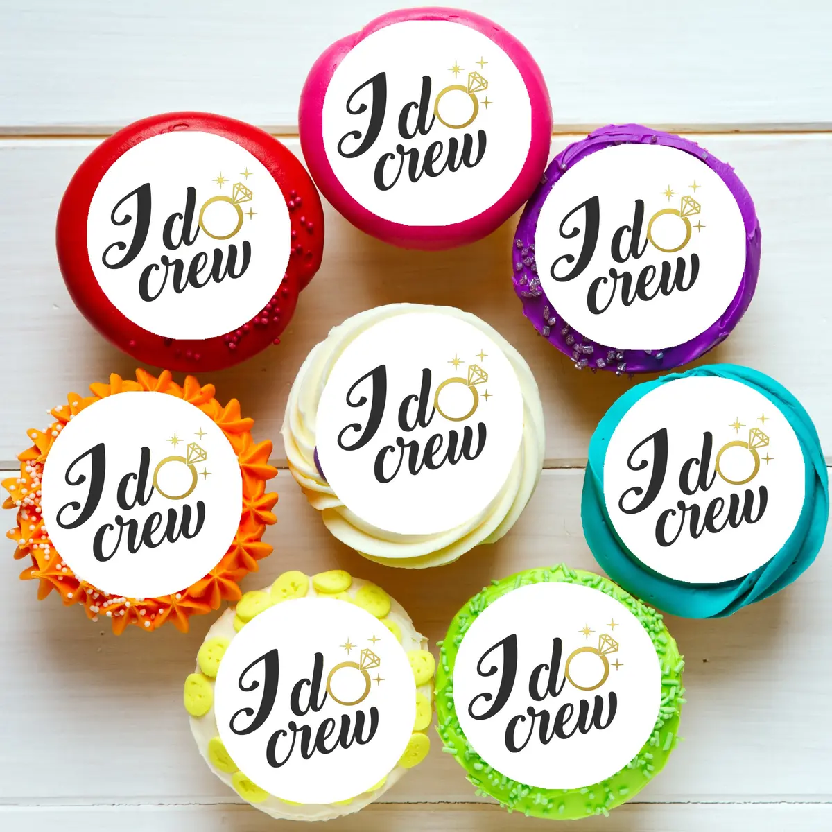 I Do Crew Hens Bachelorette Pre-Cut Edible Cupcake Or Cookie Toppers 1