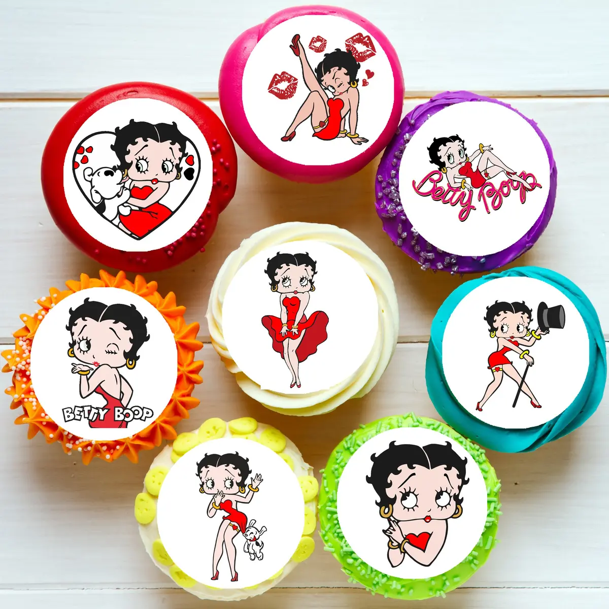 Betty Boop Pre-Cut Edible Cupcake Or Cookie Toppers 1