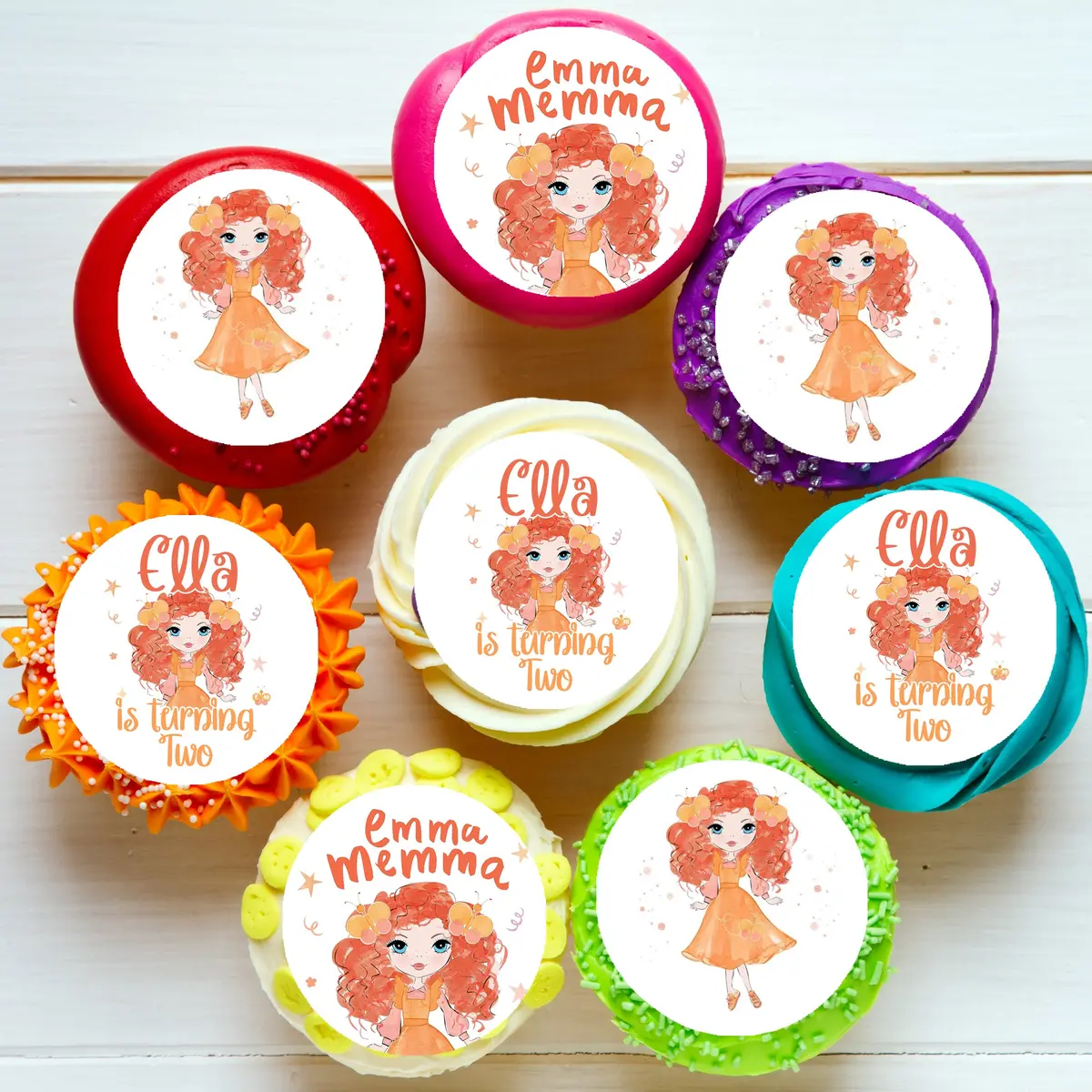 Emma Memma Pre-Cut Edible Cupcake Or Cookie Toppers 1