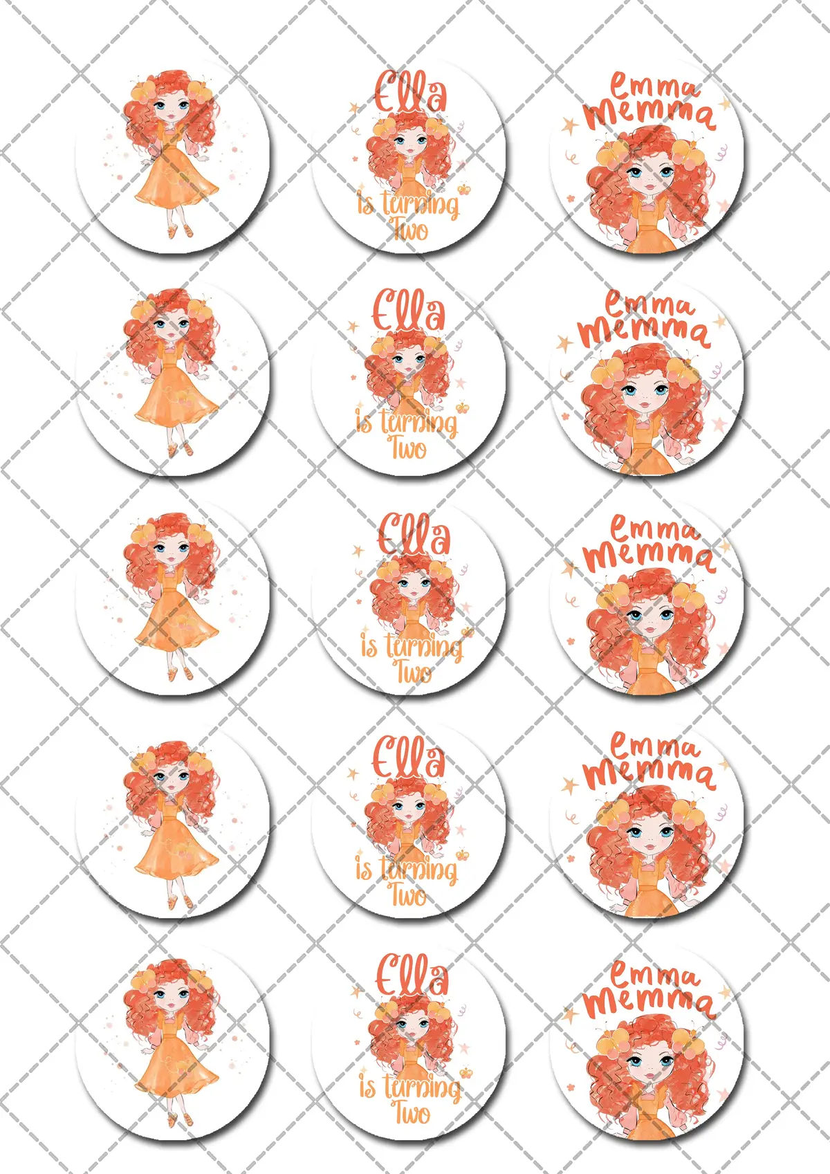 Emma Memma Pre-Cut Edible Cupcake Or Cookie Toppers 2