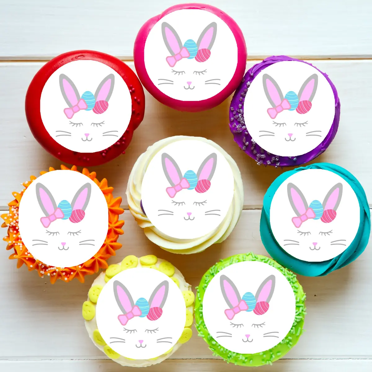 Bunny Ears Edible Cupcake Toppers 1