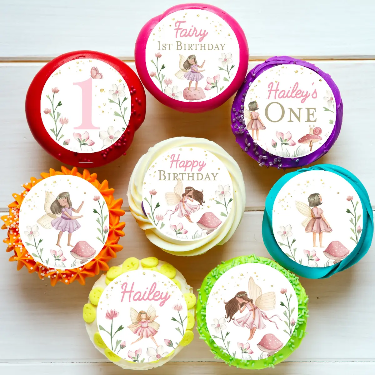Cute Fairies Pre-Cut Edible Cupcake Or Cookie Toppers 1