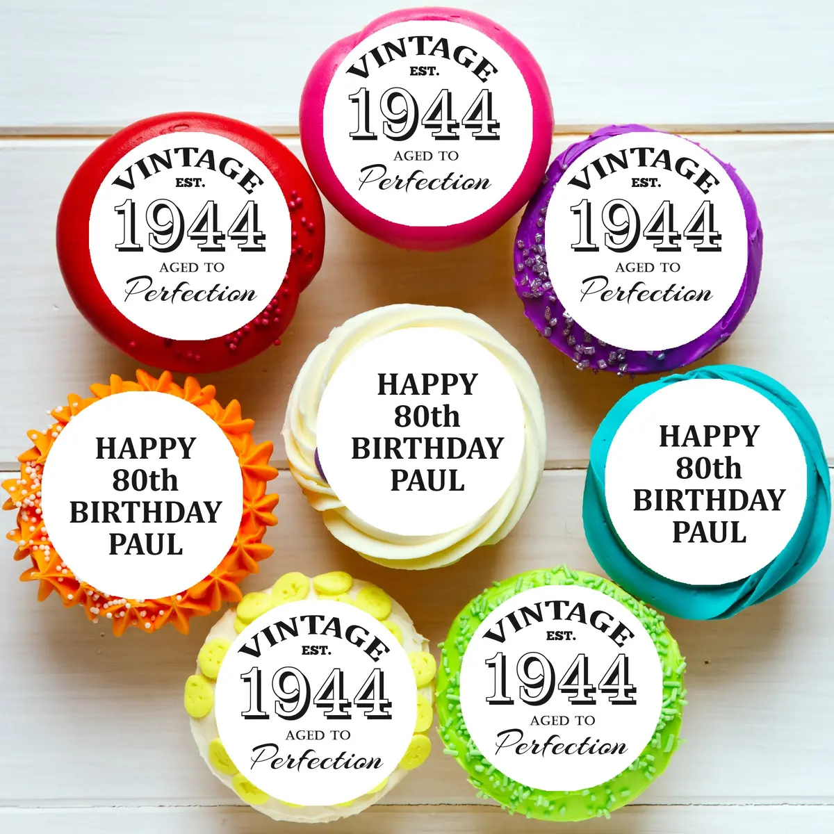 Aged To Perfection Birthday Edible Cupcake Or Cookie Toppers 1