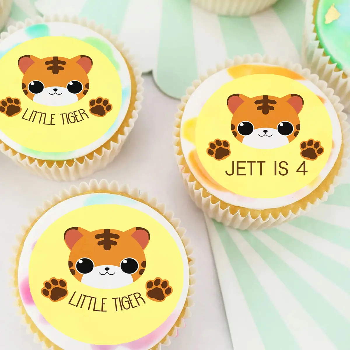 Cute Tiger Edible Cupcake Or Cookie Toppers 1