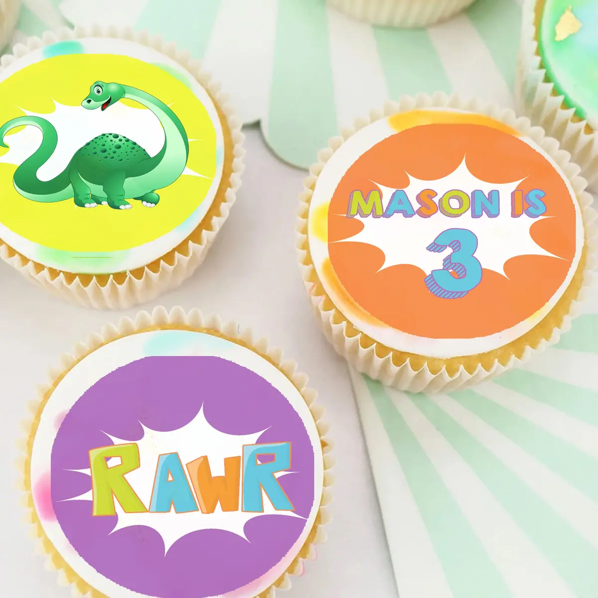 Dinosaur Edible Cupcake Toppers 1