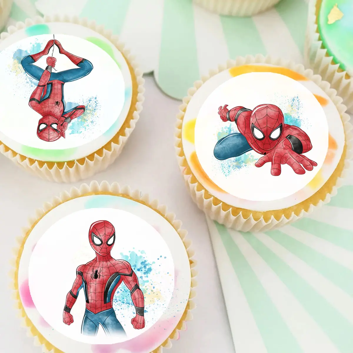 Superman Superhero Pre-Cut Edible Cupcake Or Cookie Toppers 1