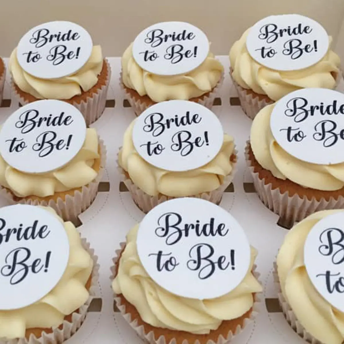 Bride To Be Wedding Bridal Pre-Cut Edible Icing Cupcake Or Cookie Toppers 1