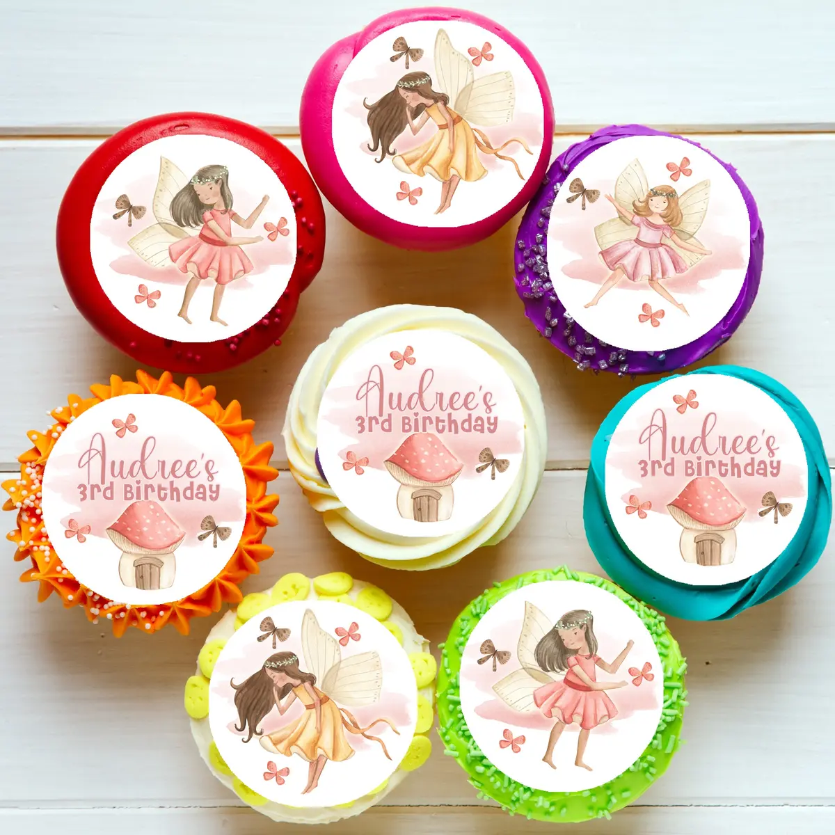 Fairy Fairies Pre-Cut Edible Cupcake Or Cookie Toppers 1