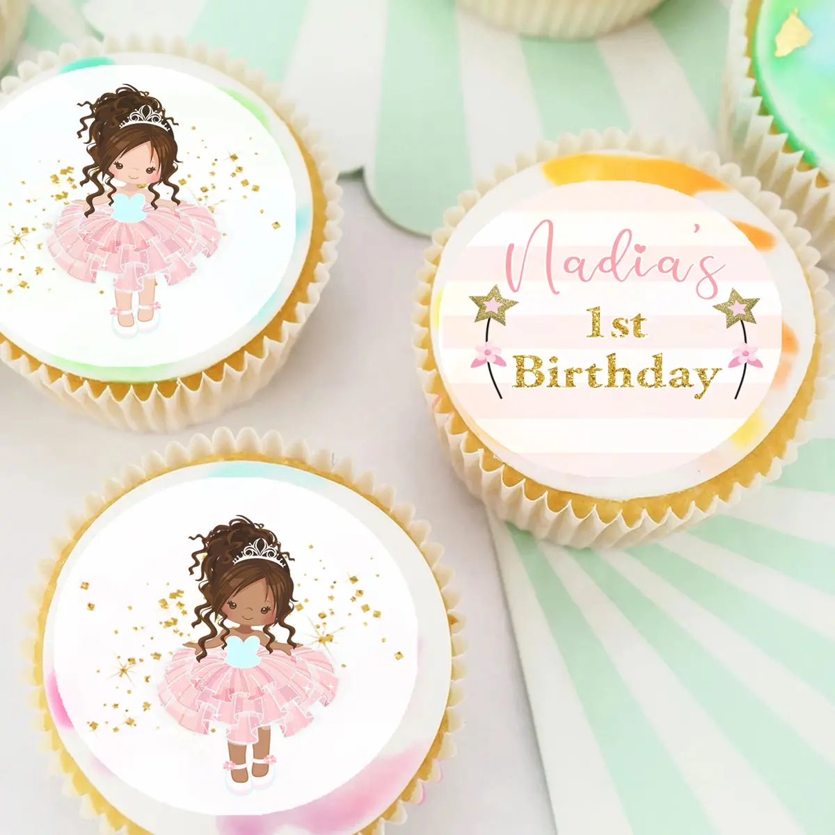 Ballerina Dance Pre-Cut Edible Icing Cupcake Or Cookie Toppers 1