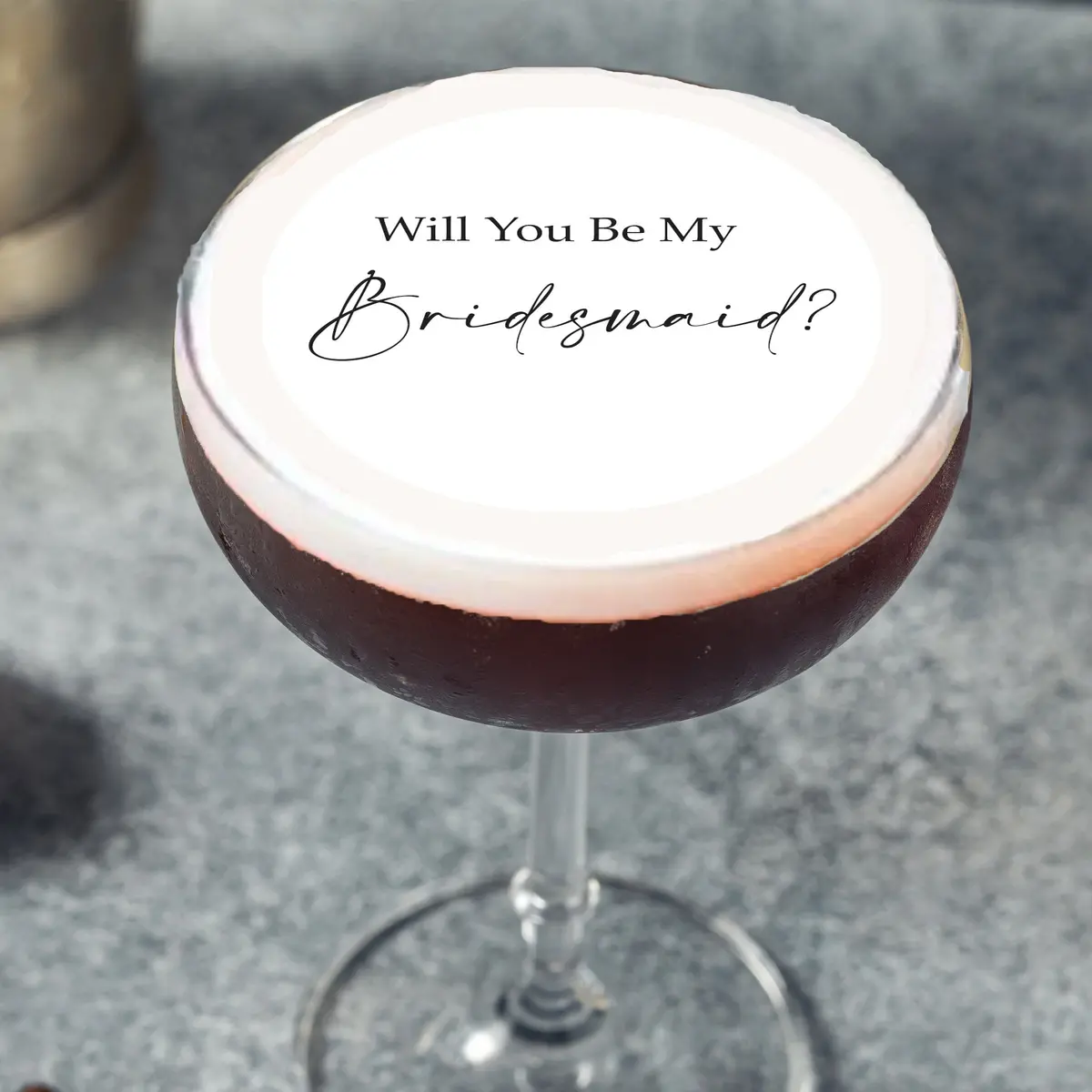 Wedding Engagement Bridesmaid Edible Cocktail Drink Toppers 1