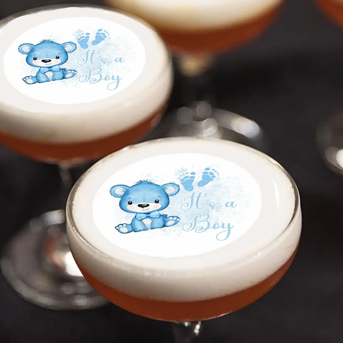 It's A Boy Baby Shower Edible Cocktail Drink Toppers 1