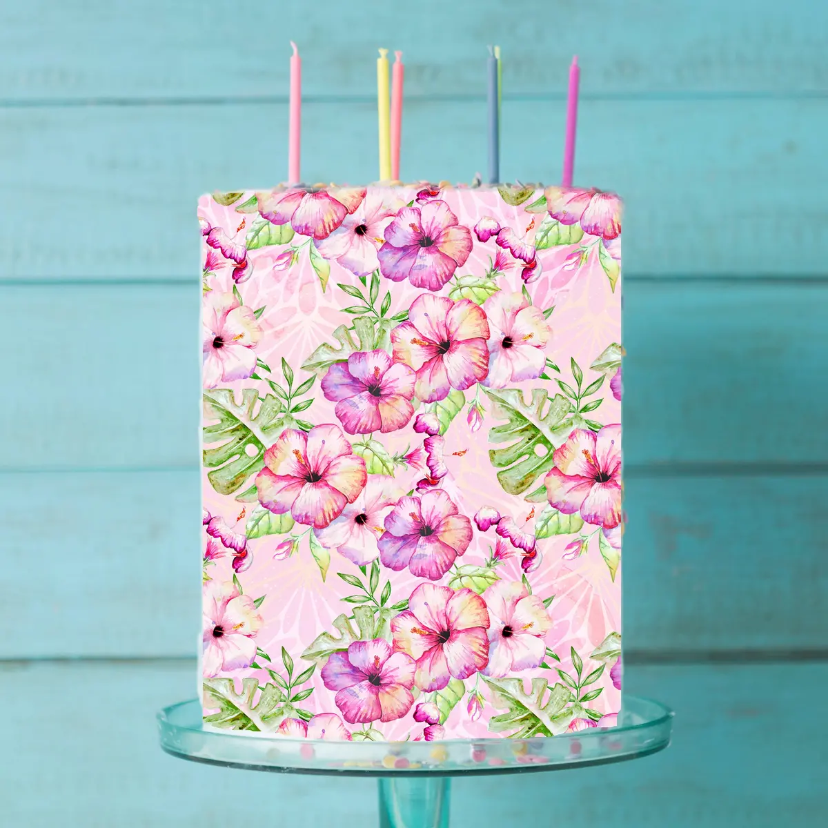 Floral Edible Icing Cake Wrap 1