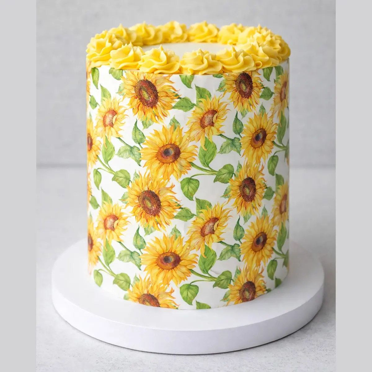 Sunflower Edible Icing Cake Wrap 1