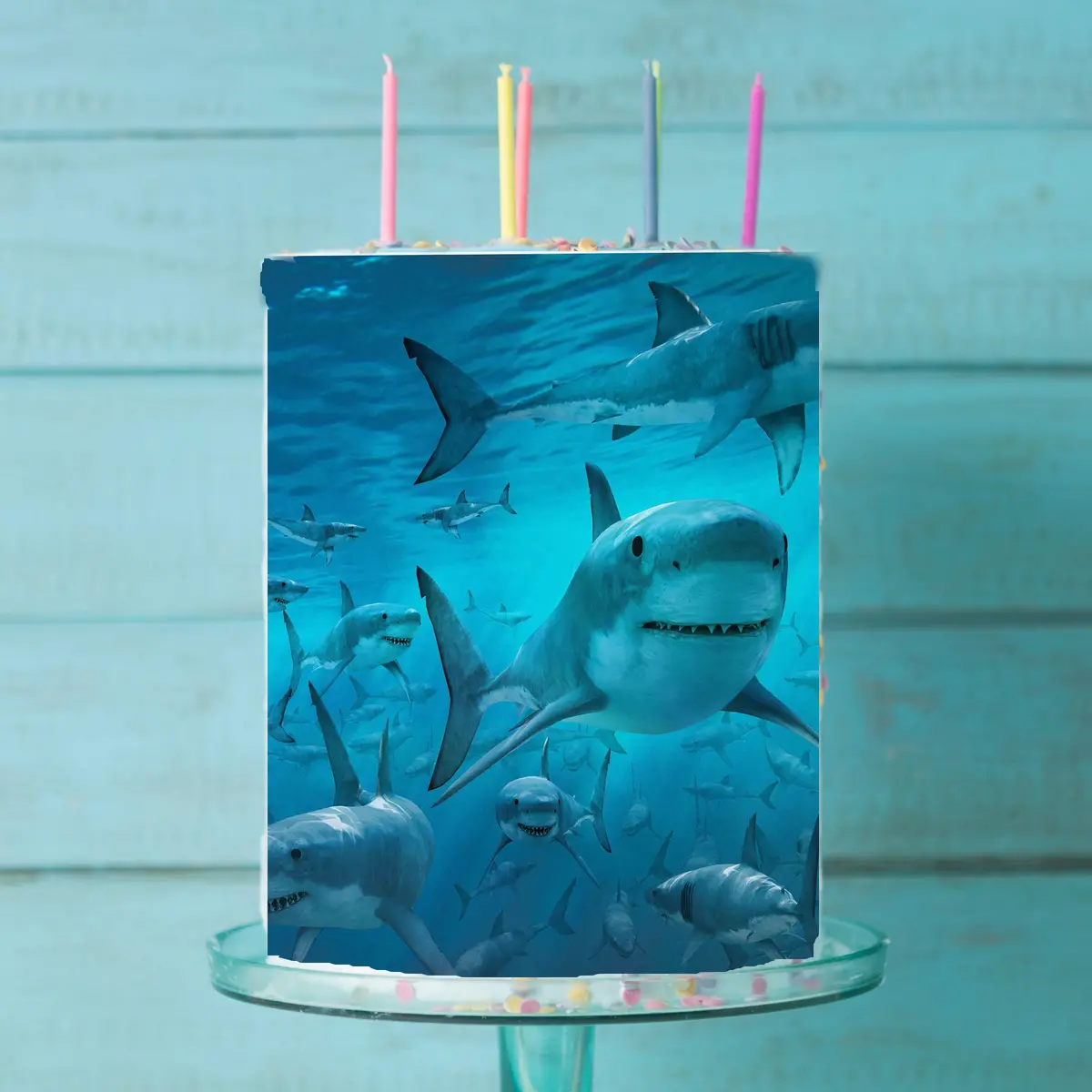 Shark Under The Sea Edible Icing Cake Wrap 1