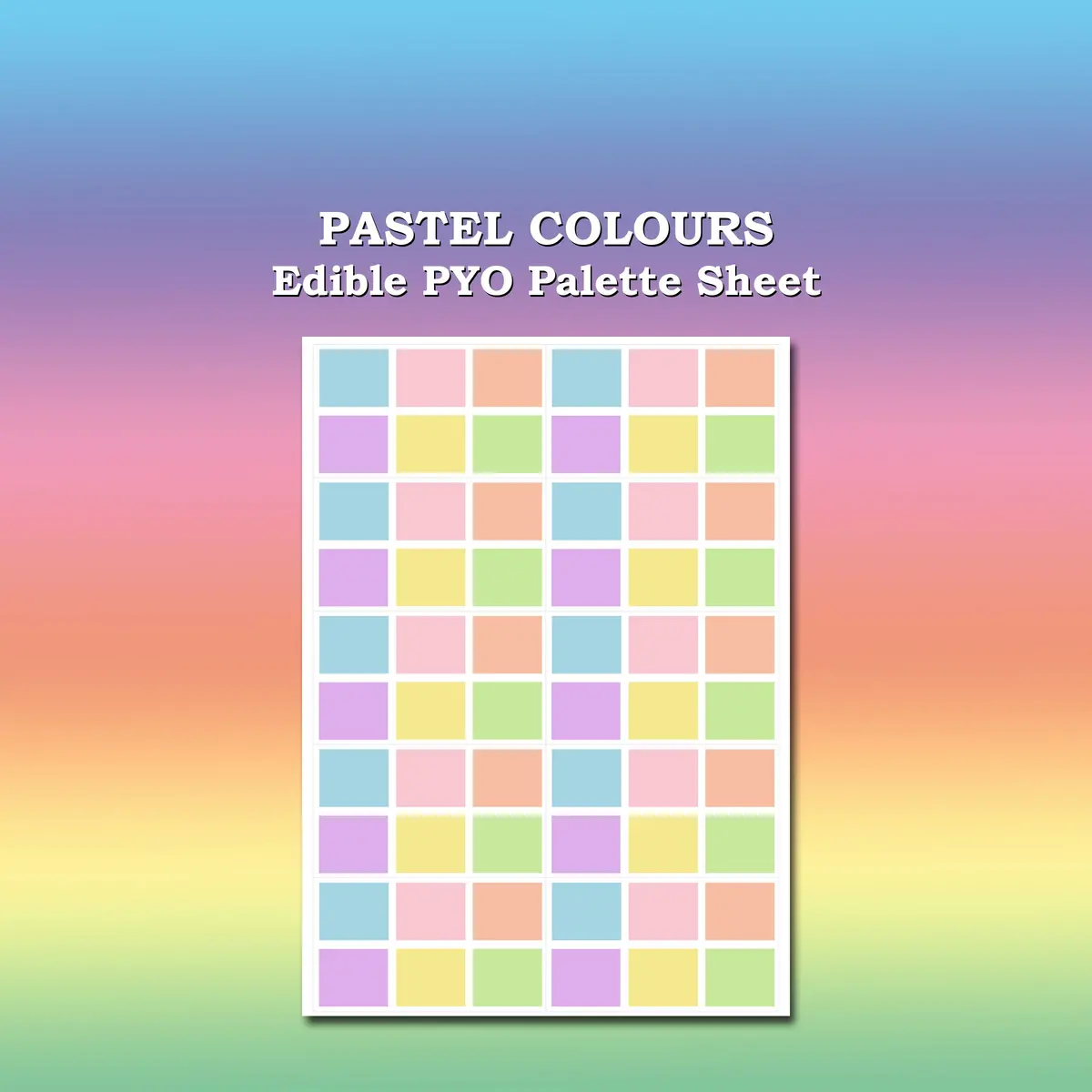 Paint Your Own Pyo Edible Pastel Palettes For Cookies - Sheet Of 10 Uncut 1