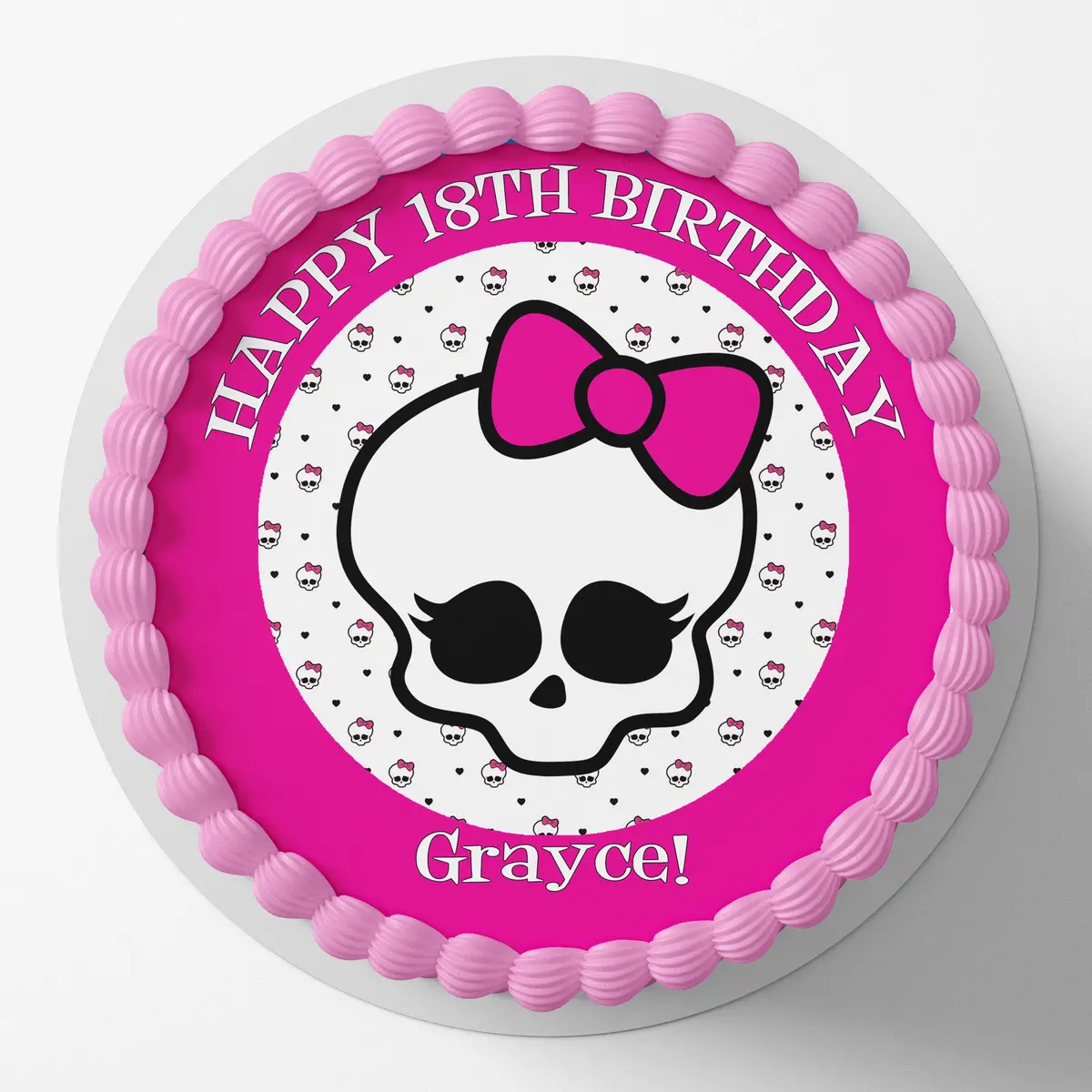 Monster High Skull Round Edible Cake Topper 1