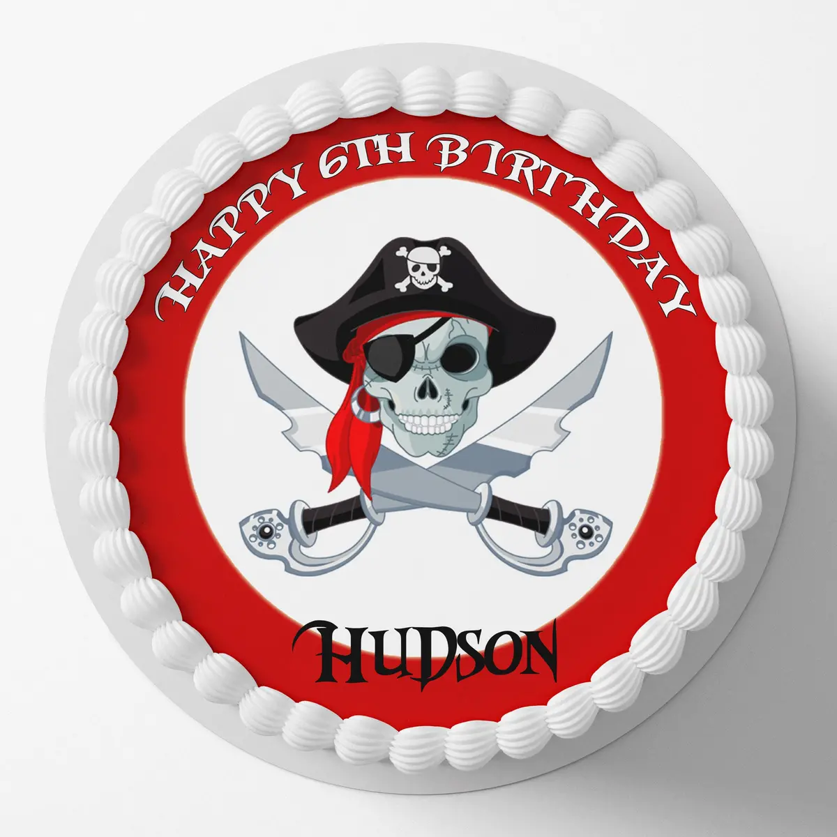 Pirate Round Edible Cake Topper 1