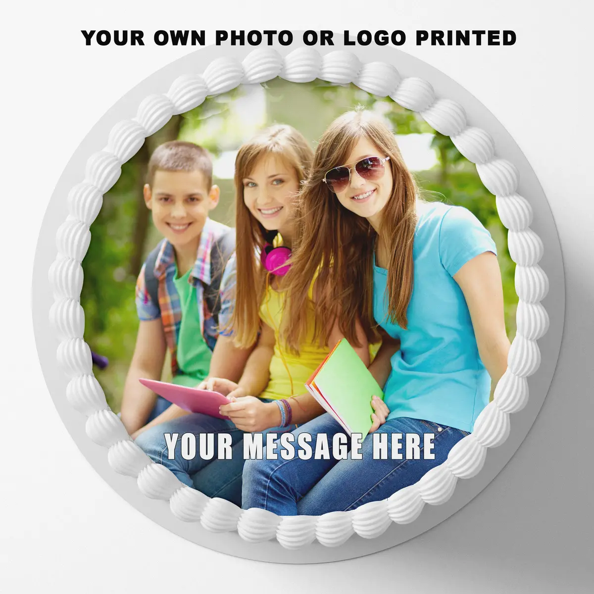 Custom Photo Pre-Cut Edible Icing Cake Topper 1