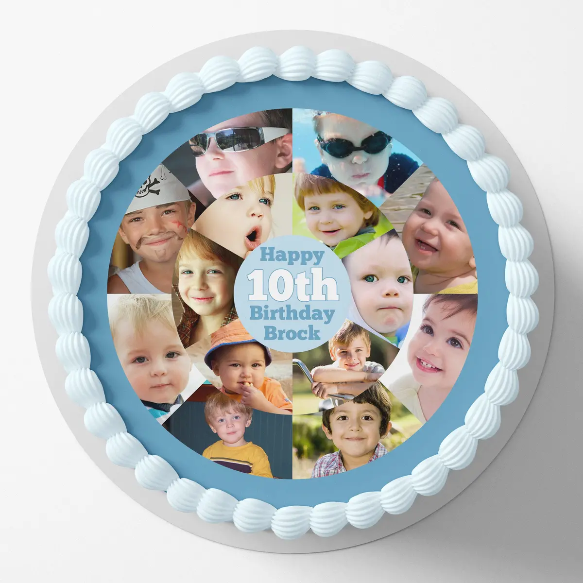 Photo Collage Pre-Cut Round Edible Cake Topper 1