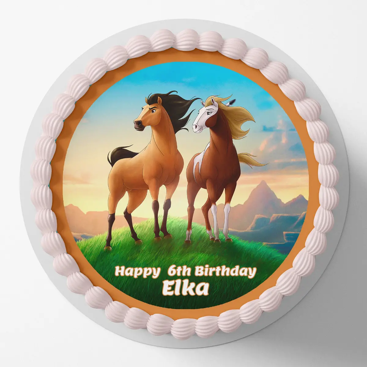 Spirit Horse Pre-Cut Round Edible Cake Topper 1