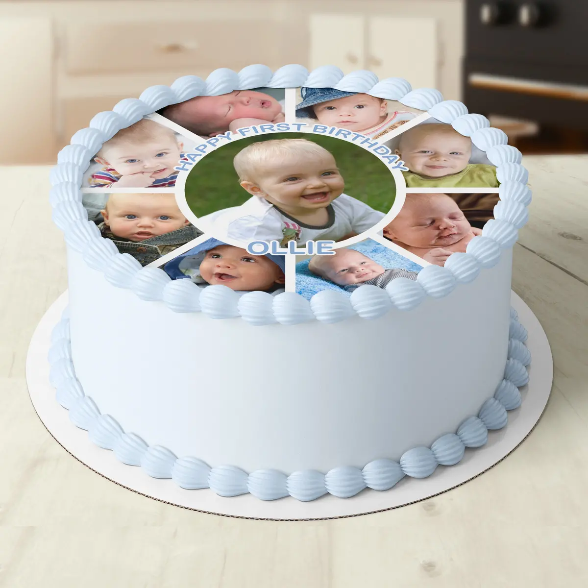 Photo Collage Pre-Cut Round Edible Cake Topper 1
