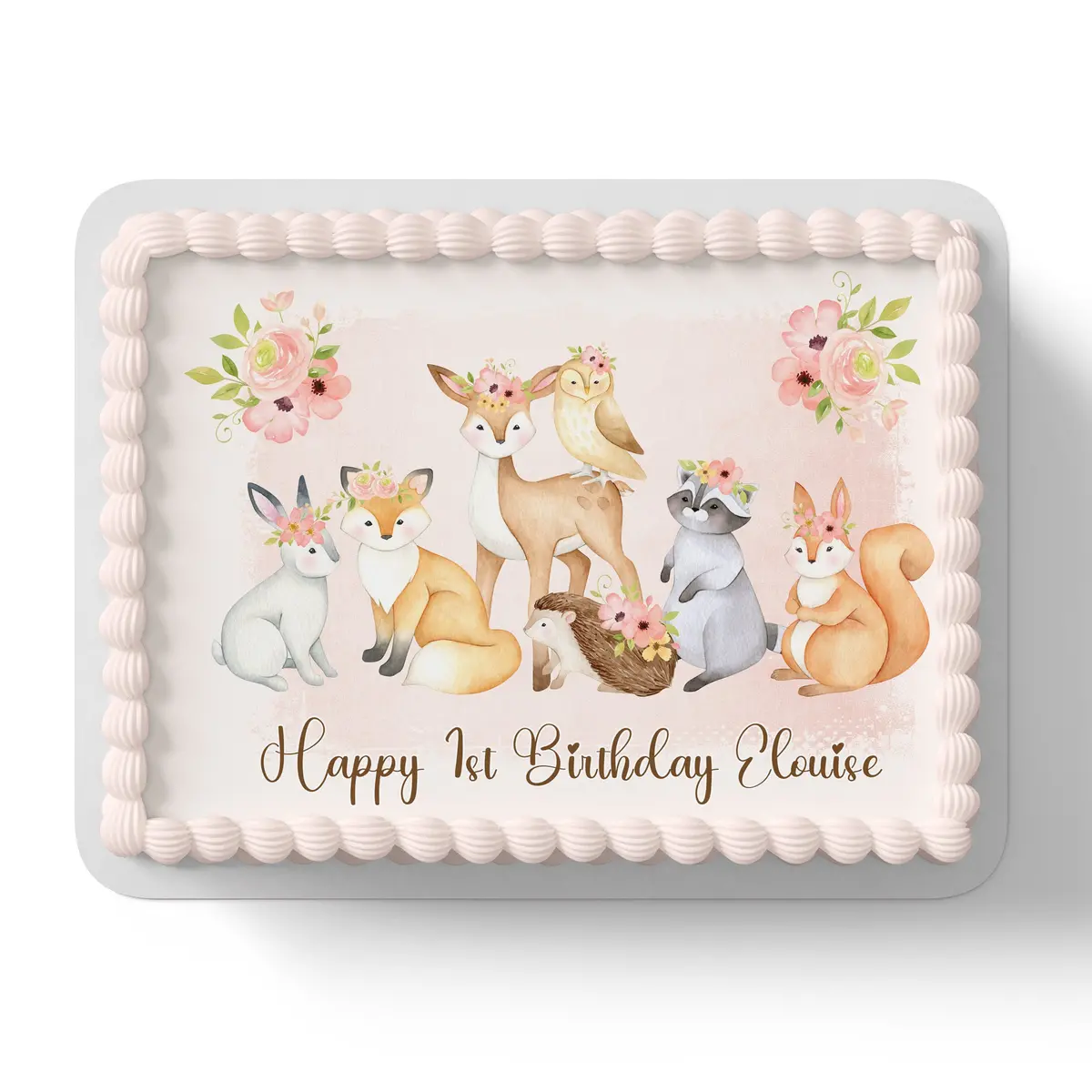 Woodland Forest Animals Personalised Edible Cake Topper 1
