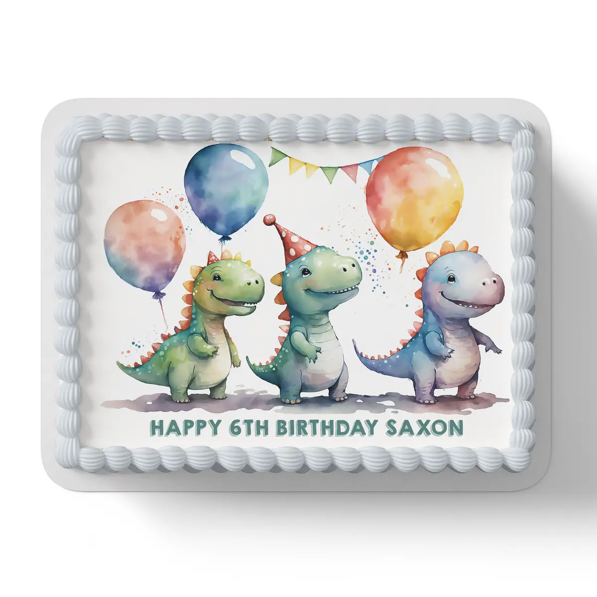 Dinosaurs Personalised Edible Image Cake Topper 1