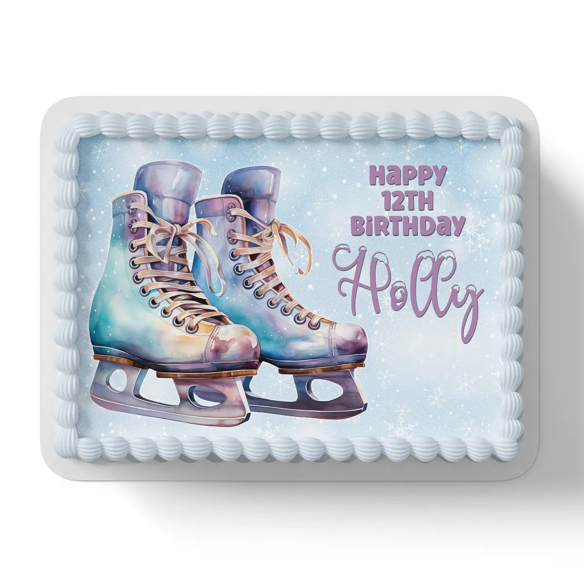 Ice Skating Personalised Edible Icing Cake Topper 1