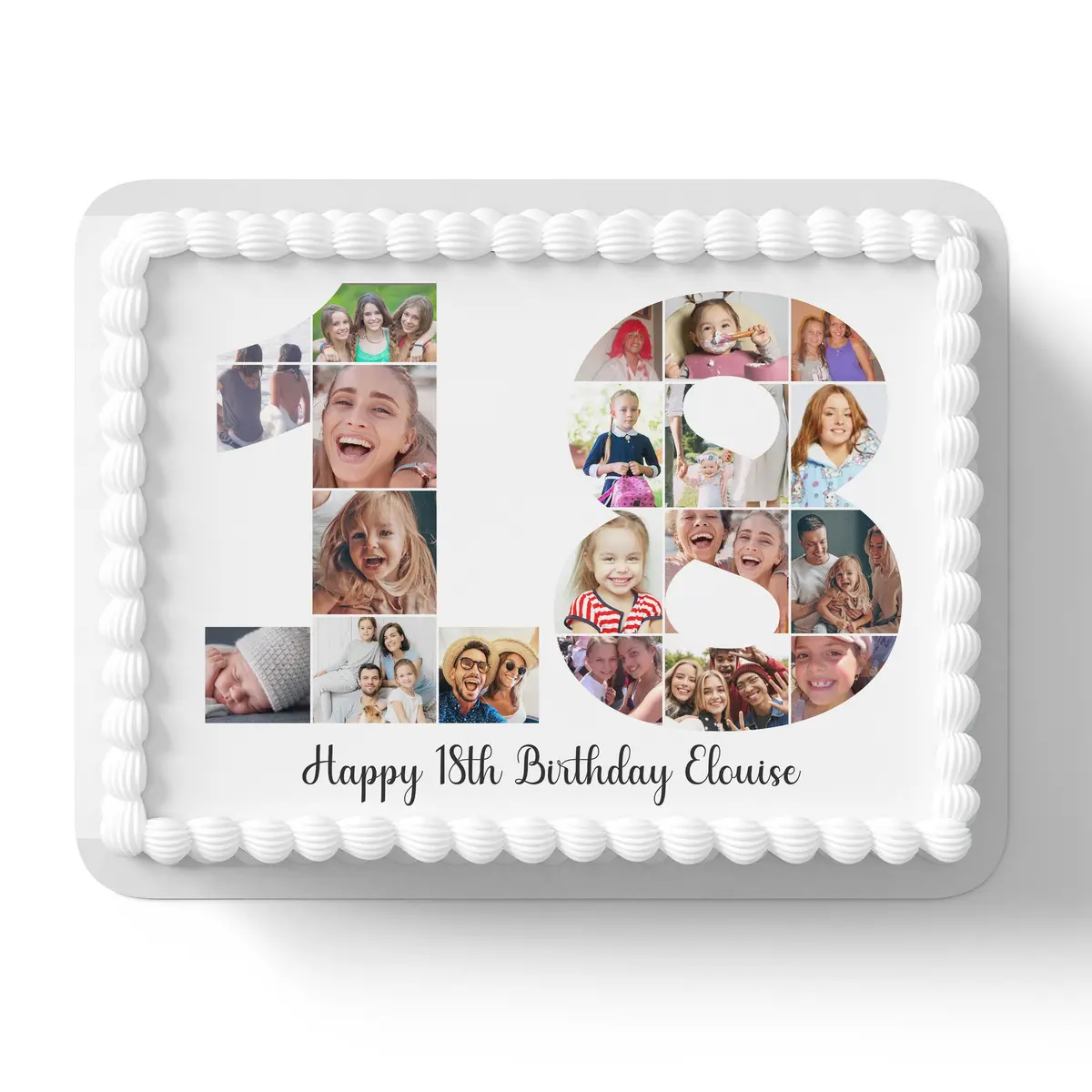 Birthday Photo Collage Personalised Edible Cake Topper 1