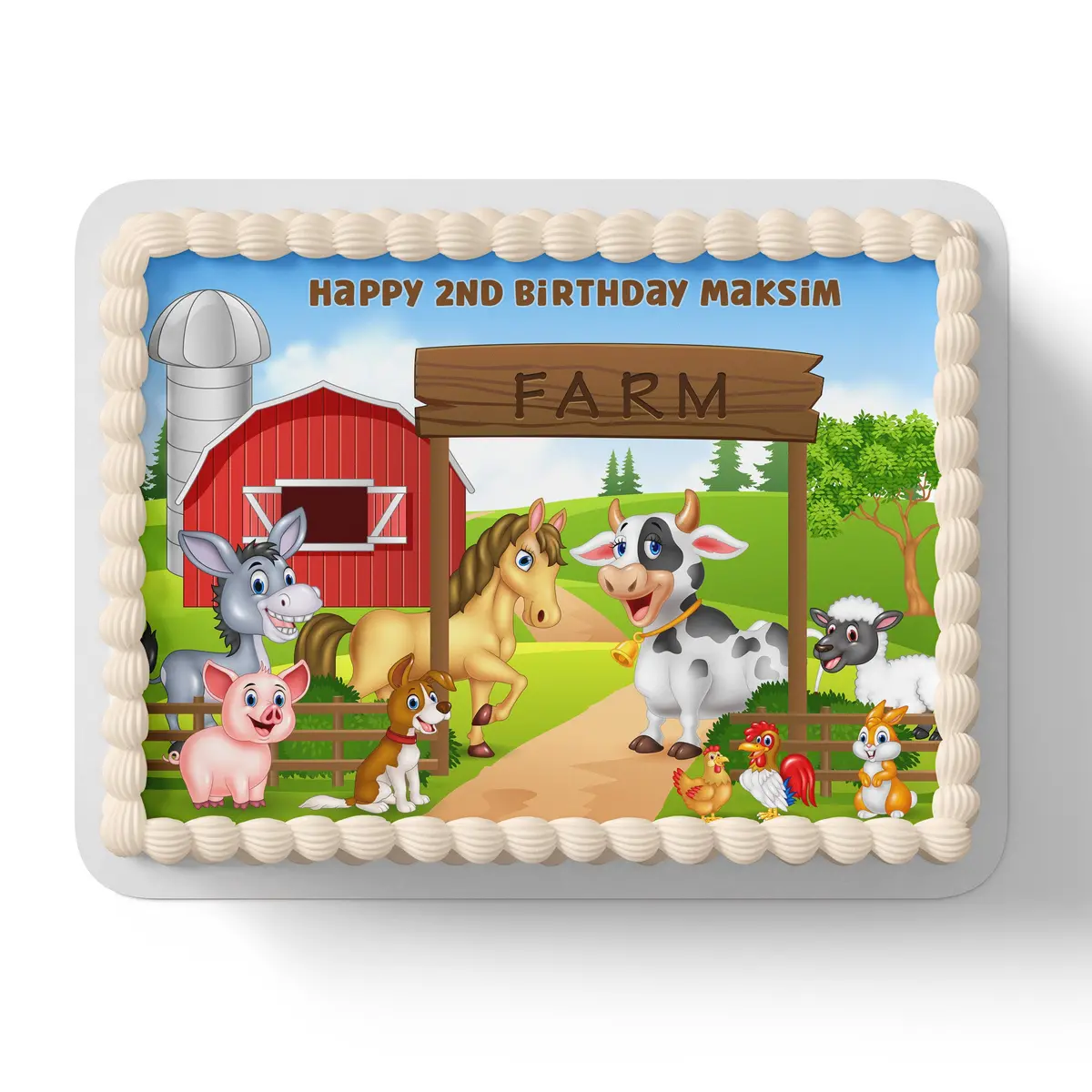 Farmyard Animals Edible Icing Cake Topper 1