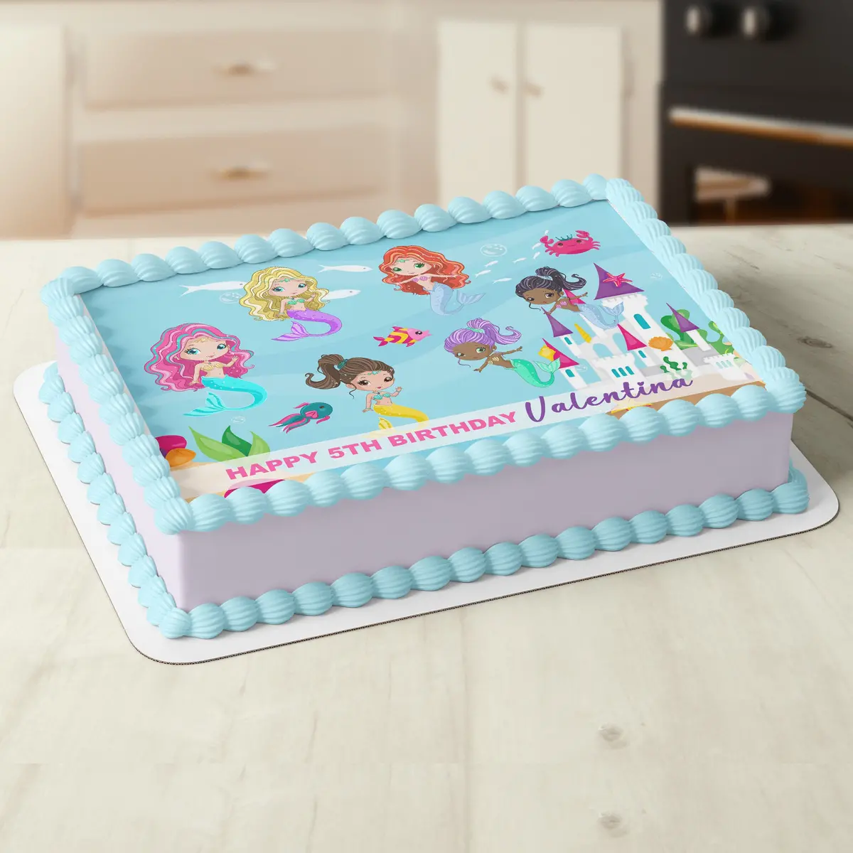 Mermaid Under The Sea Edible Cake Topper 1