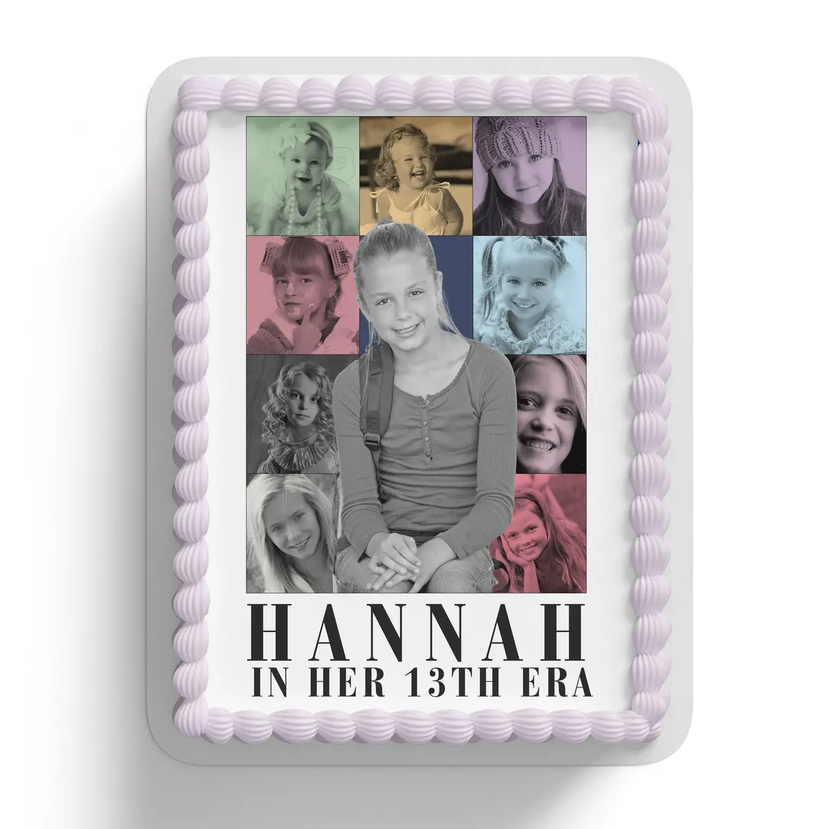 Taylor Swift Eras Inspired Birthday Photo Collage Edible Icing Cake Topper 1
